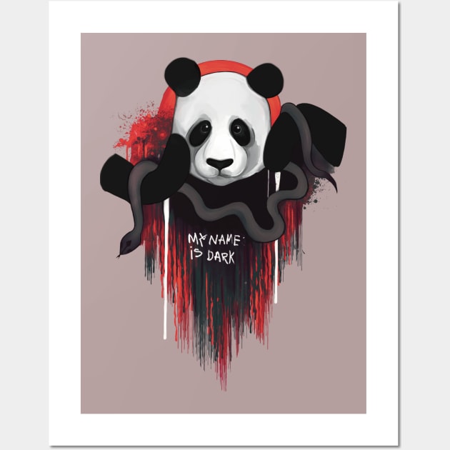 Depressive cute panda My name is dark Wall Art by Meakm